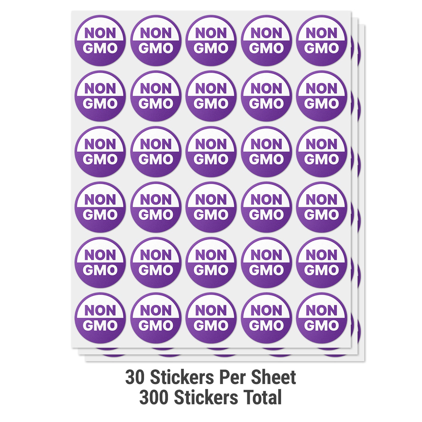 1.5in Stickers: NON-GMO Food Labels