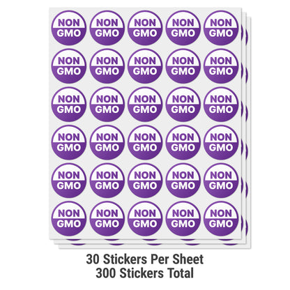1.5in Stickers: NON-GMO Food Labels