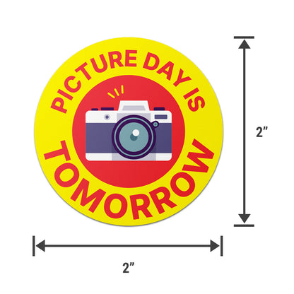 2in Stickers: Picture Day is Tomorrow Labels
