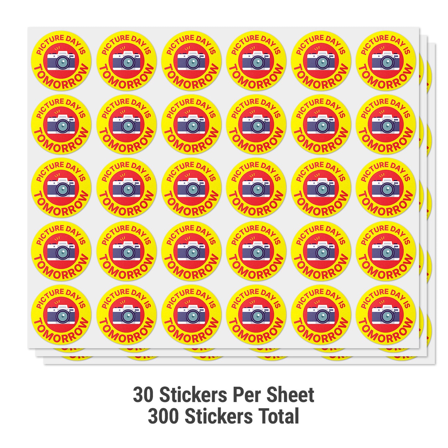 2in Stickers: Picture Day is Tomorrow Labels