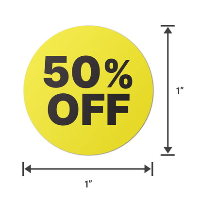 1in Stickers: Retail Discount Labels 10 Percent to 75 Percent Off (320 pcs)