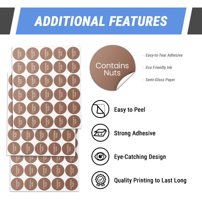0.75 inch Contains Nuts Food Labels (600 Count)