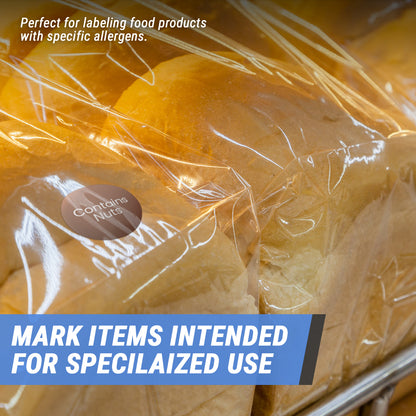0.75 inch Contains Nuts Food Labels (600 Count)