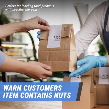 0.75 inch Contains Nuts Food Labels (600 Count)