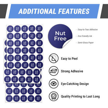 1.5 inch Nut Free Food Labels (600 Count)