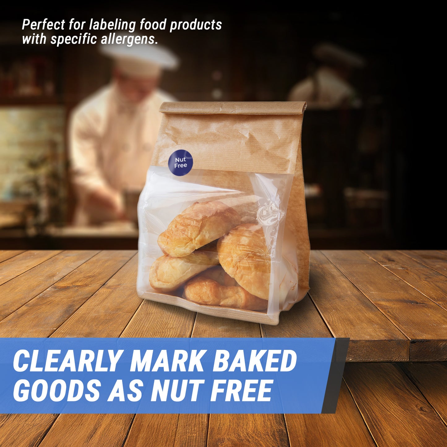 1.5 inch Nut Free Food Labels (600 Count)