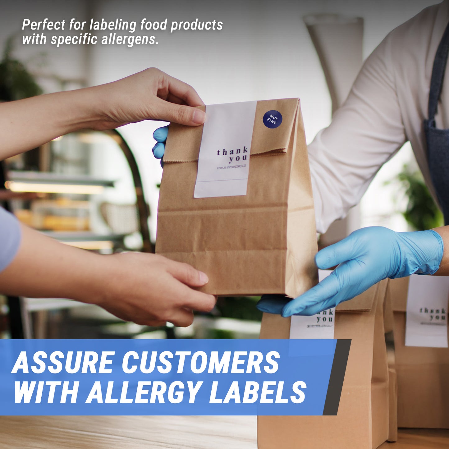 1.5 inch Nut Free Food Labels (600 Count)