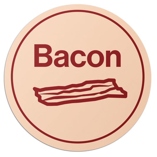 1 inch Food Label: Bacon Sticker Round (600 Count)