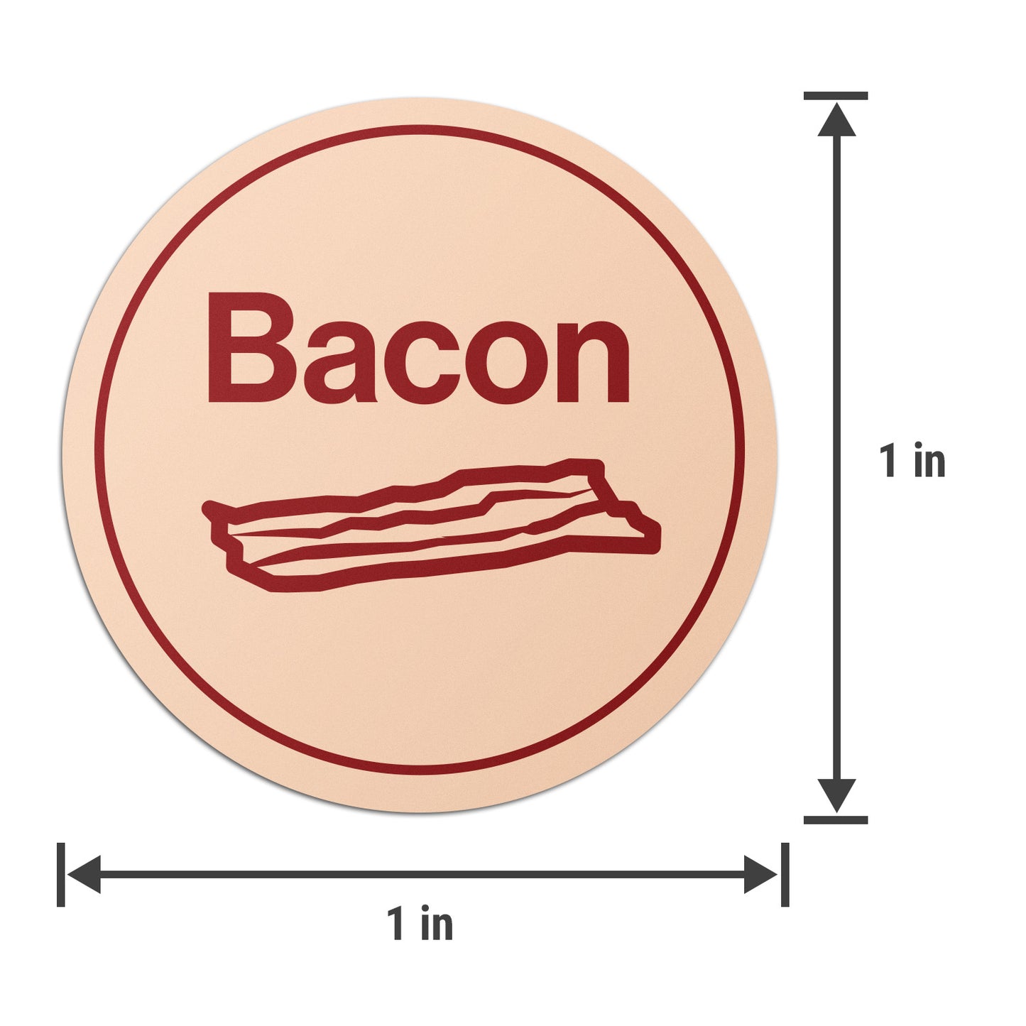 1 inch Bacon Food Labels (600 Count)