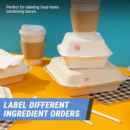 1 inch Bacon Food Labels (600 Count)