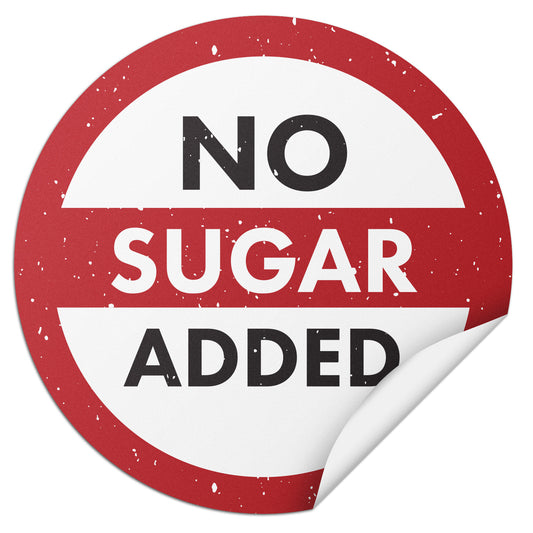 1 inch Food Label: No Sugar Added Sticker Round (600 Count)