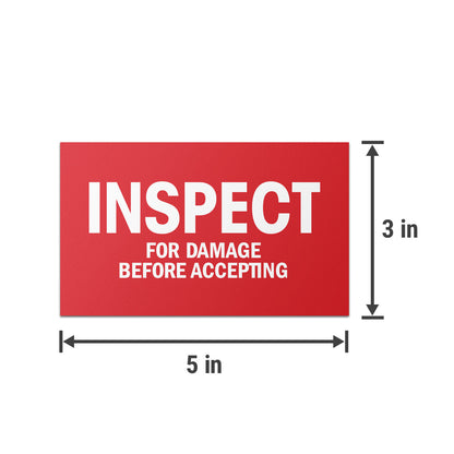 5 x 3in Shipping Labels: Inspect for Damage Stickers (600 pcs)