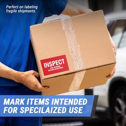 5 x 3in Shipping Labels: Inspect for Damage Stickers (600 pcs)