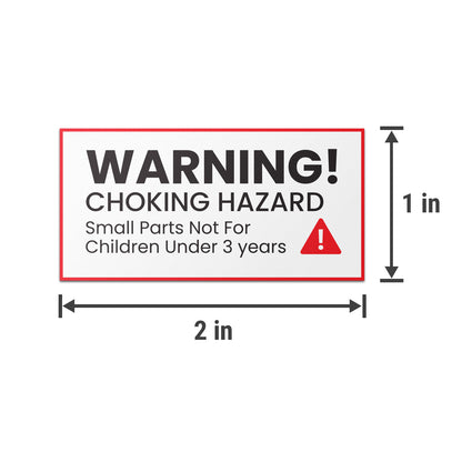 2 x 1in Child Safety Labels: Choking Hazard Small Parts (600 pcs)