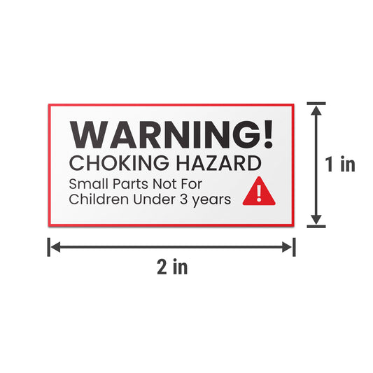 2 x 1in Child Safety Labels: Choking Hazard Small Parts (600 Count)