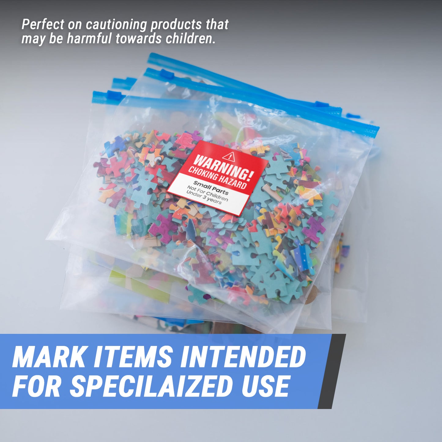 1.5 x 1.5in Child Safety Labels: Small Parts Choking Hazard (600 pcs)