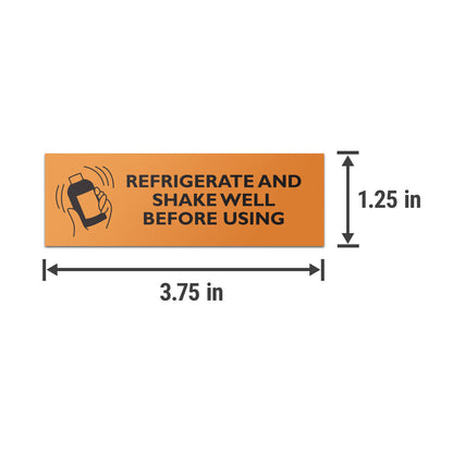 3.75 x 1.25in Refrigerate & Shake Well Before Using Labels (600 pcs)