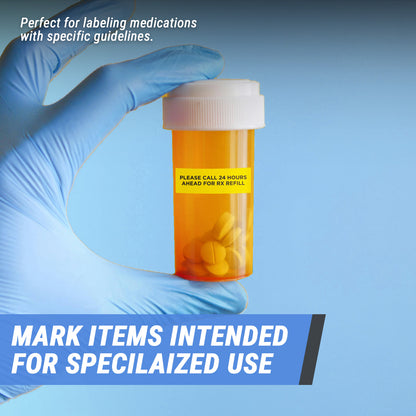 3.75 x 1.25in Medical Labels: 24 Hours Rx Refill Reminder (600 Count)