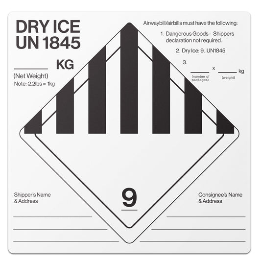 6 x 6in Shipping Labels: Dry Ice UN1845 Stickers (600 Count)