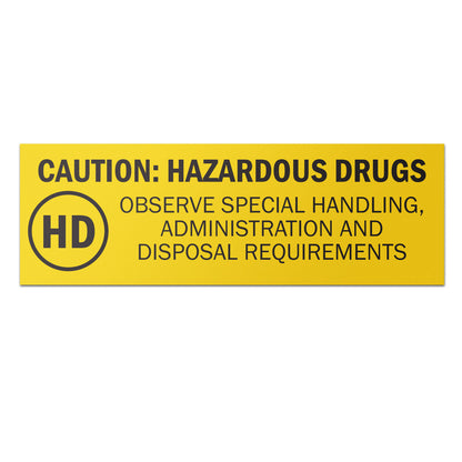 1.5 x 0.5in Medical Stickers: Caution Hazardous Drugs Labels (600 pcs, Yellow)