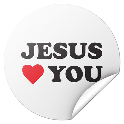1.5 x 1.5in Religious Stickers: Jesus Loves You Labels (600 pcs)
