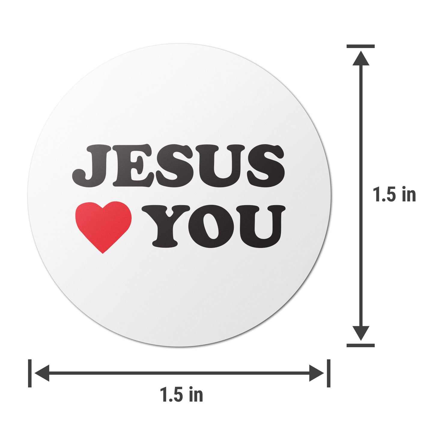 1.5 x 1.5in Religious Stickers: Jesus Loves You Labels (600 pcs)