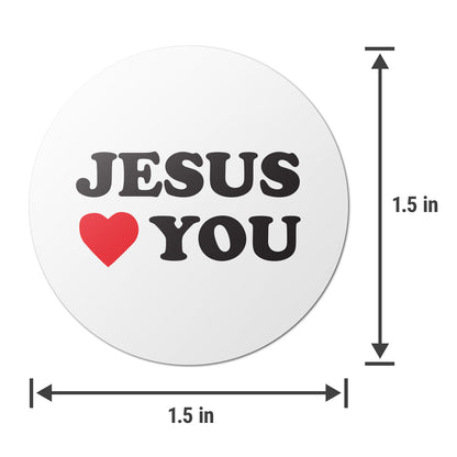 1.5 x 1.5in Religious Stickers: Jesus Loves You Labels (600 pcs)
