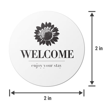 2 x 2in Hospitality Stickers: Welcome Enjoy Your Stay Labels (600 pcs)