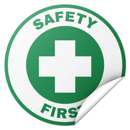 2 x 2in Warning Stickers: Safety First Labels (600 Count)