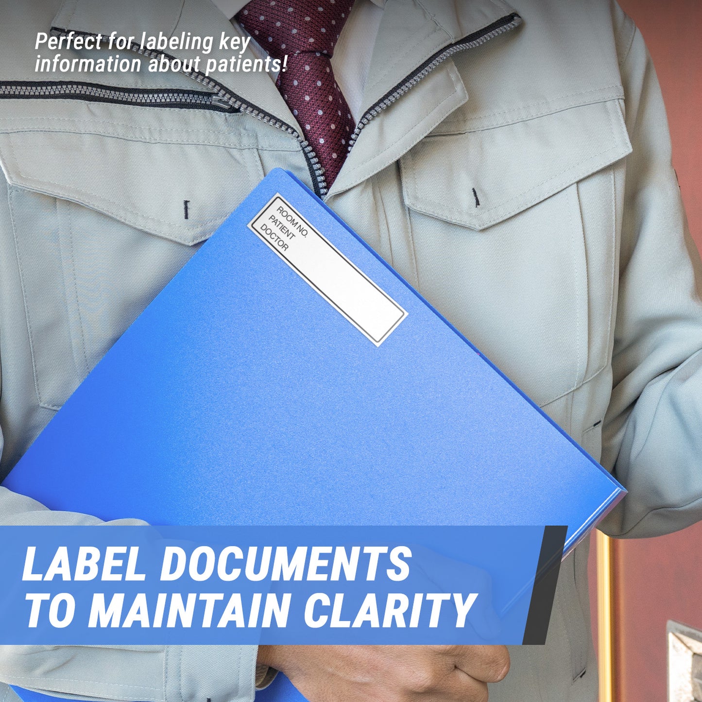 5.375 x 1.375in Medical Chart Labels: Patient ID Stickers (600 pcs)