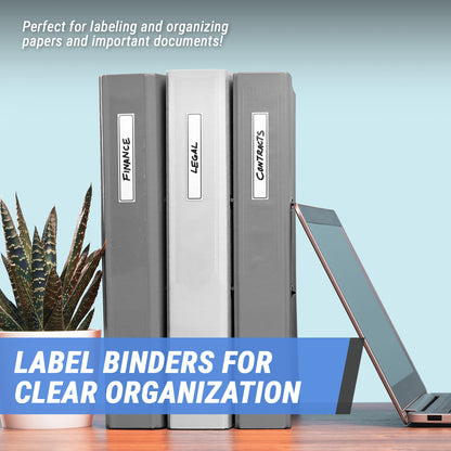 5.375 x 1in Binder Label: Writable Rectangle White Stickers (600 count)