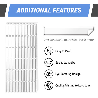 5.375 x 1in Binder Label: Writable Rectangle White Stickers (600 count)