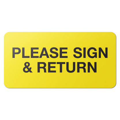 1.5 x 0.75in Instruction Labels: Please Sign & Return Stickers (600 pcs)