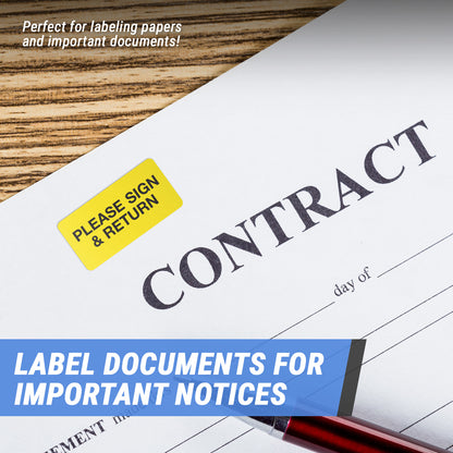 1.5 x 0.75in Instruction Labels: Please Sign & Return Stickers (600 pcs)