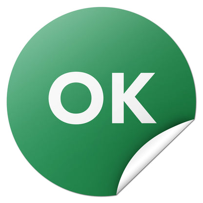 1 inch Round Labels: OK Stickers Green (600 pcs)