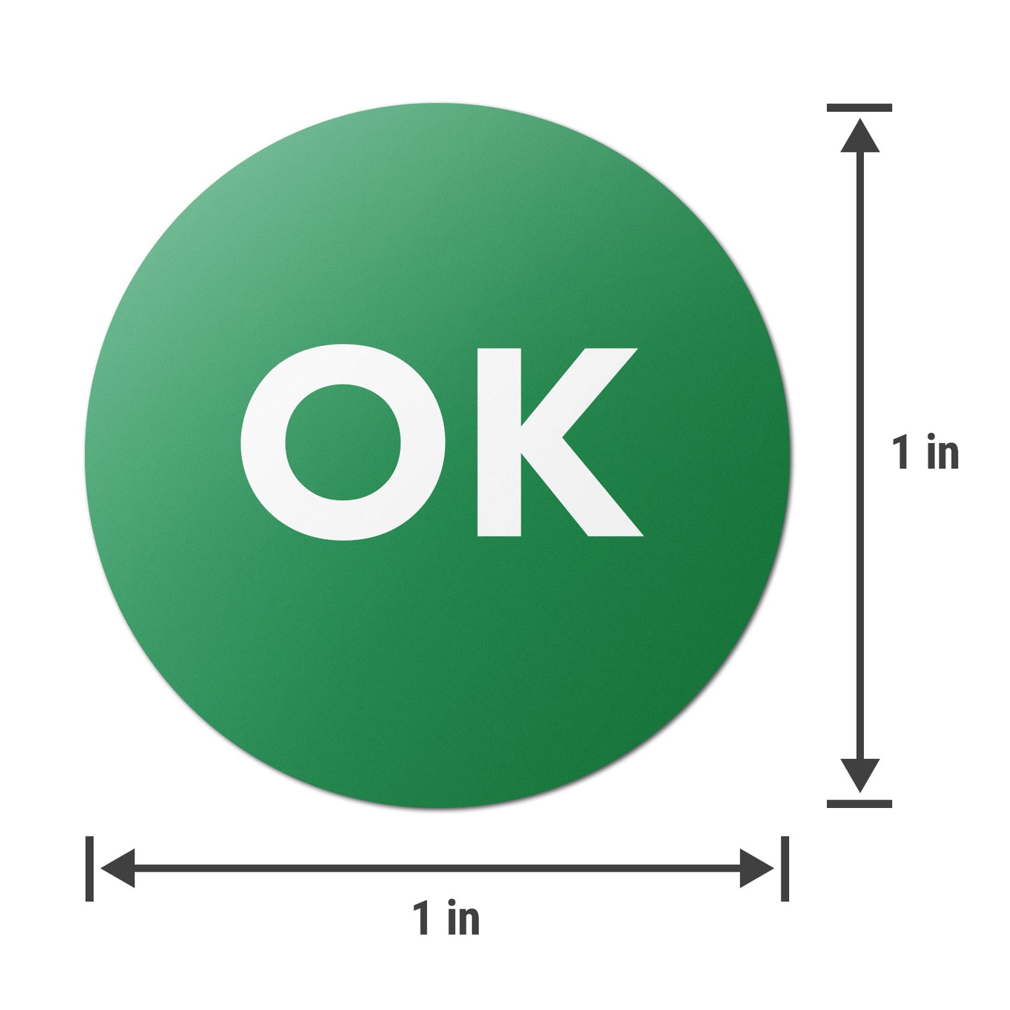 1 inch Round Labels: OK Stickers Green (600 pcs)