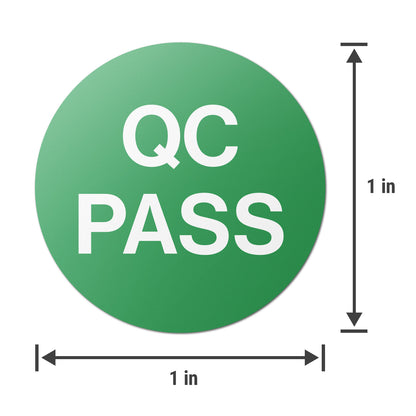 1in Quality Control Stickers: Pass (600 pcs)