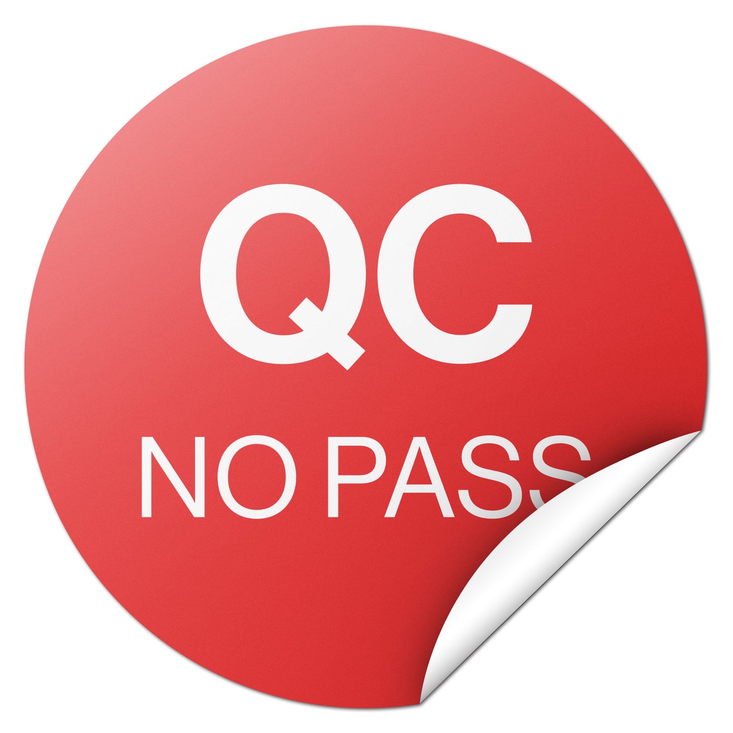 1in Quality Control Stickers: No Pass (600 pcs)