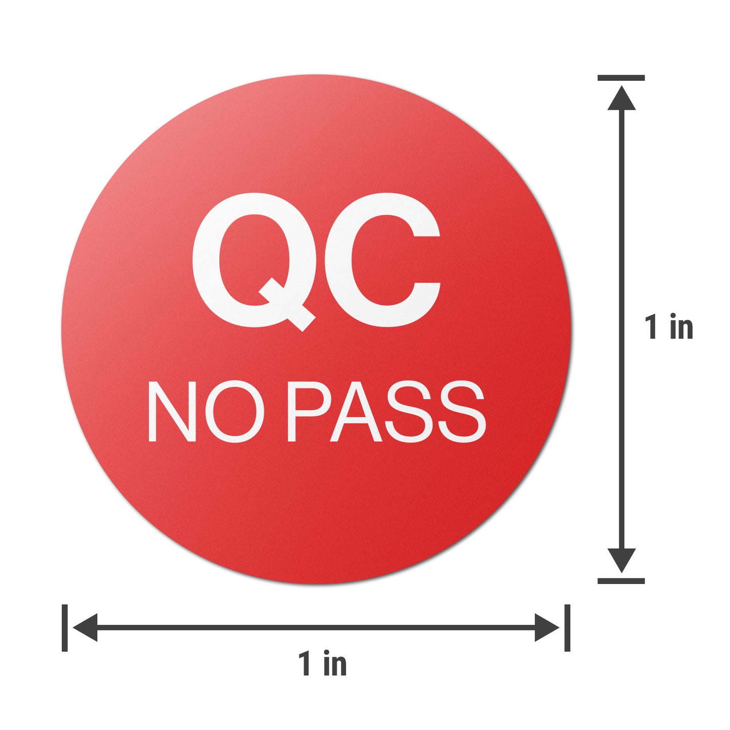 1in Quality Control Stickers: No Pass (600 pcs)