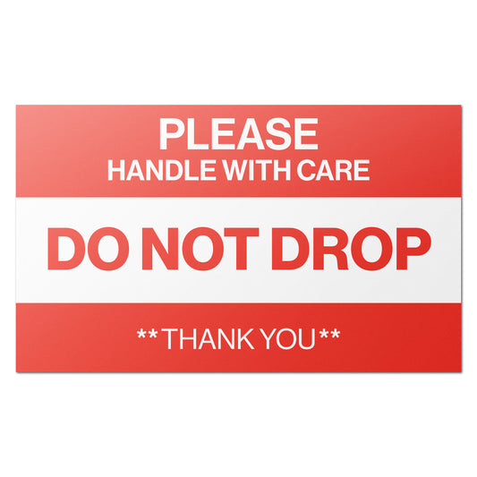 5 x 3in Shipping Sticker: Please Handle With Care Do Not Drop Label (600 count)
