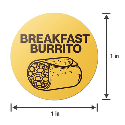 1 inch Breakfast Burrito Food Labels (600 Count)