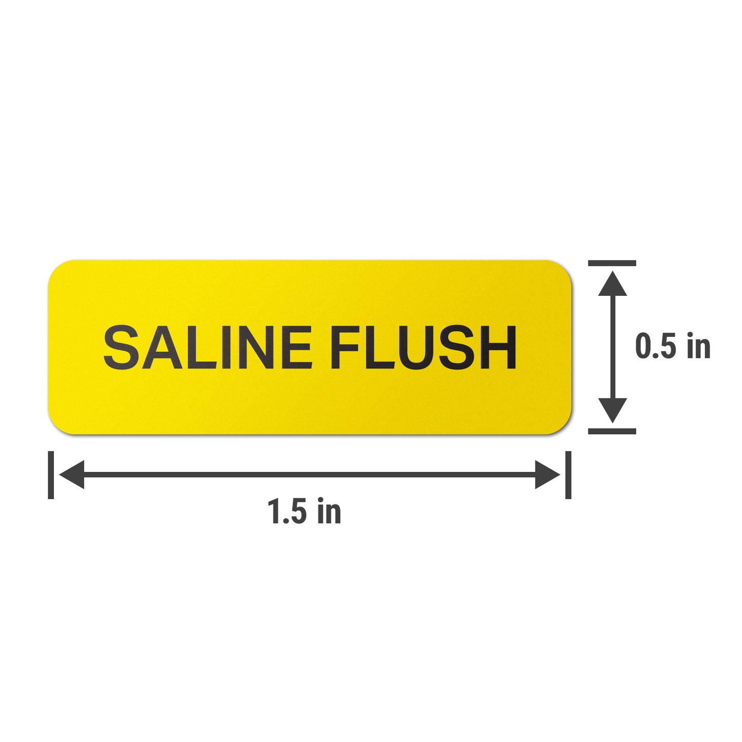 1.5 x 0.5in Medical Supply Label: Saline Flush Sticker (600 Count)