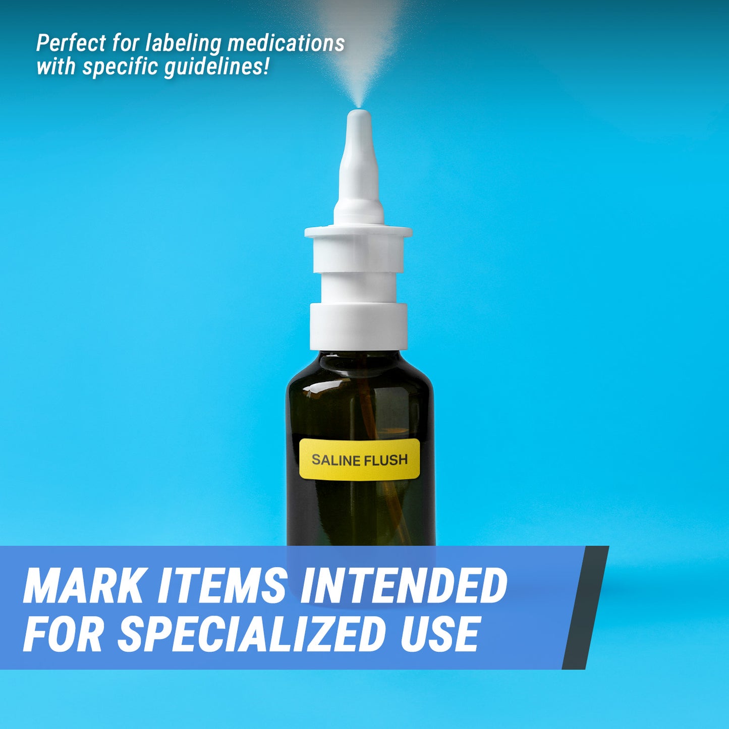 1.5 x 0.5in Medical Supply Label: Saline Flush Sticker (600 Count)