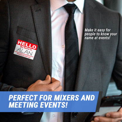 4 x 2.31in Stickers: Hello My Name Is ID Tags (Red)