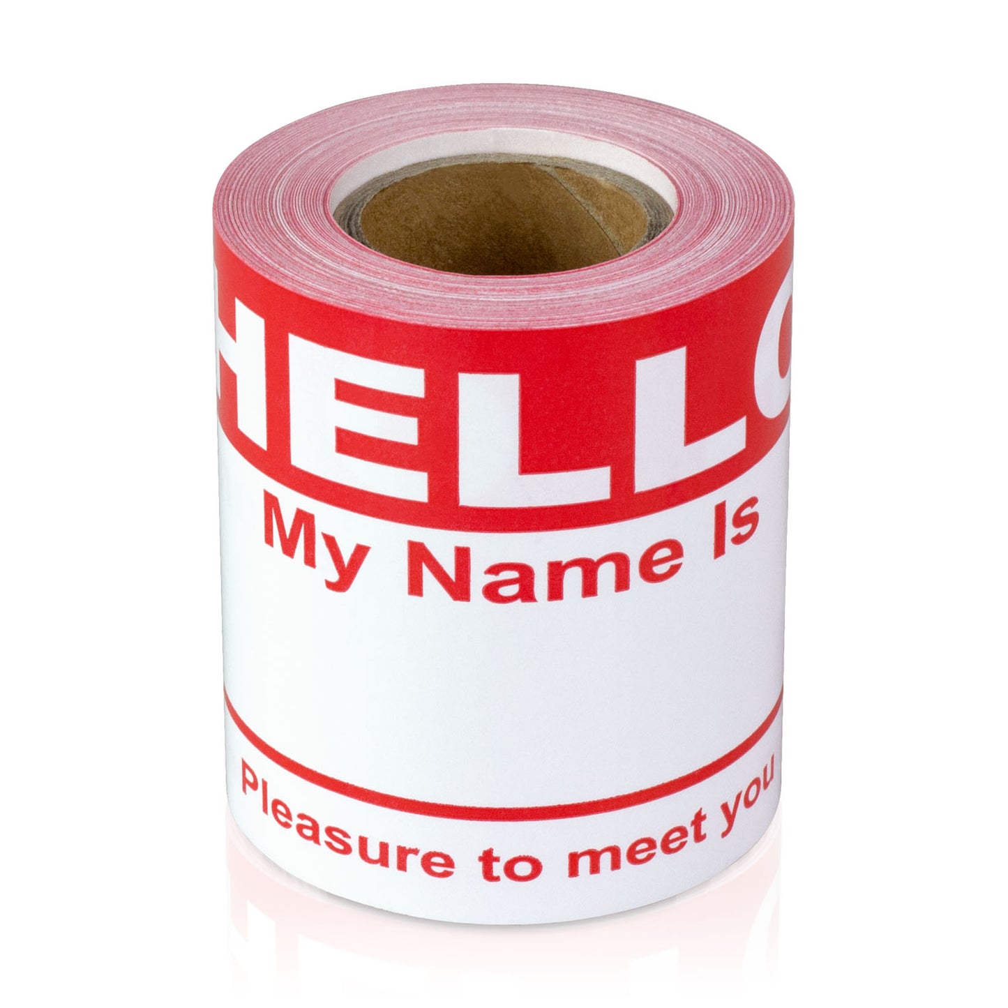 4 x 2.31in Stickers: Hello My Name Is ID Tags (Red)