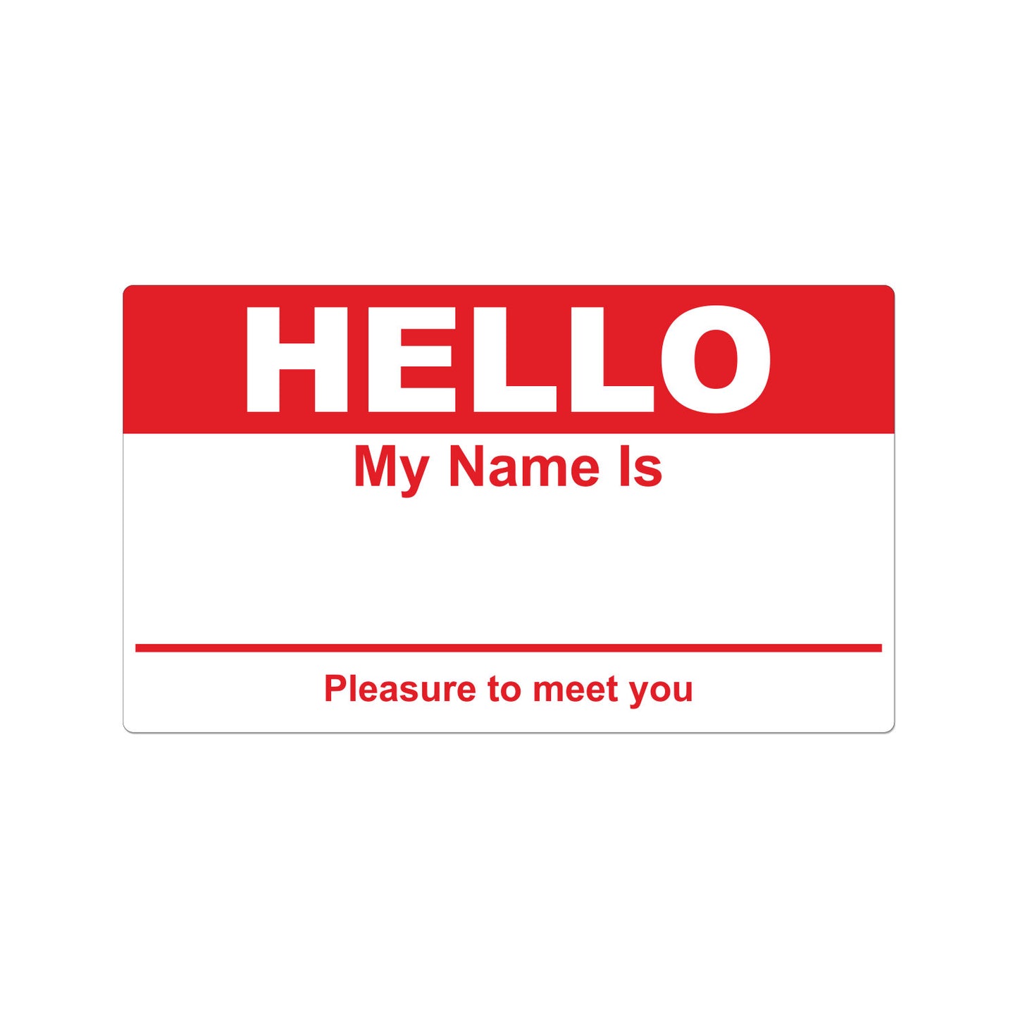 4 x 2.31in Stickers: Hello My Name Is ID Tags (Red)