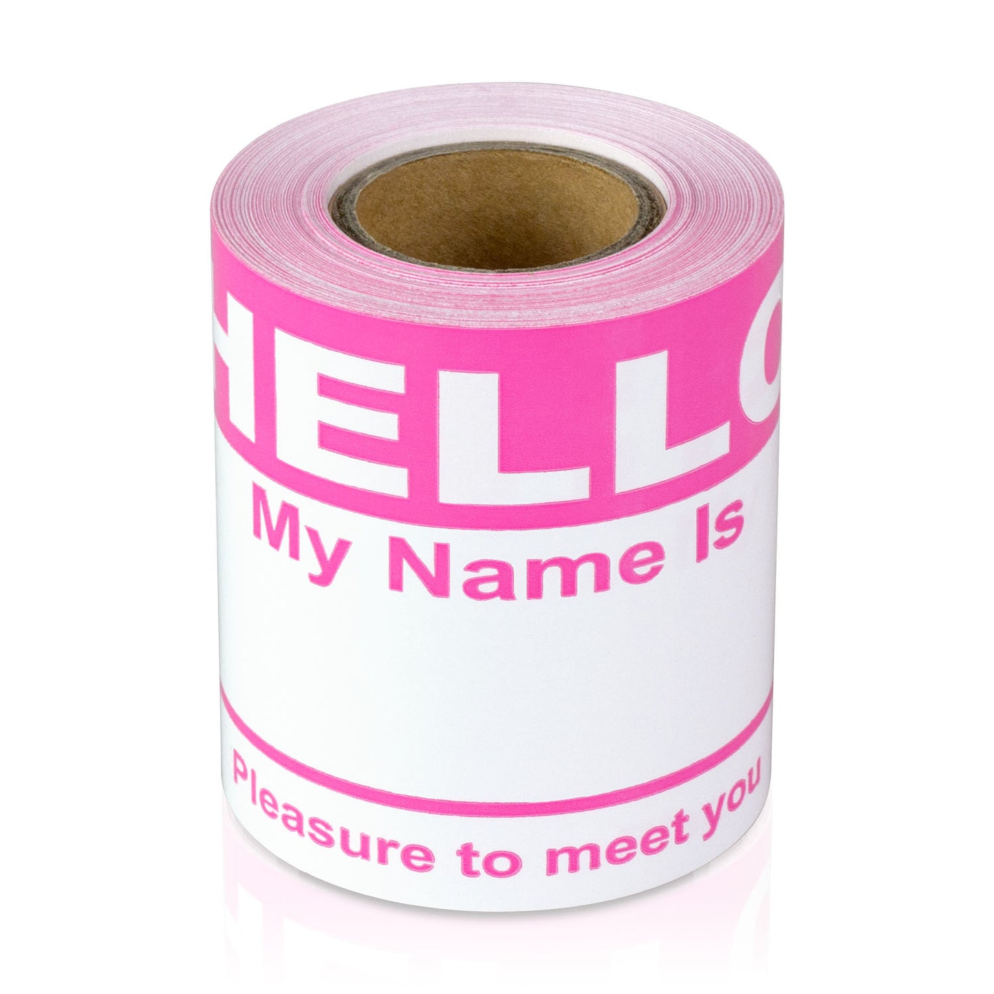 4 x 2.31in Stickers: Hello My Name Is ID Tags (Pink)