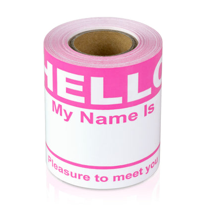 4 x 2.31in Stickers: Hello My Name Is ID Tags (Pink)