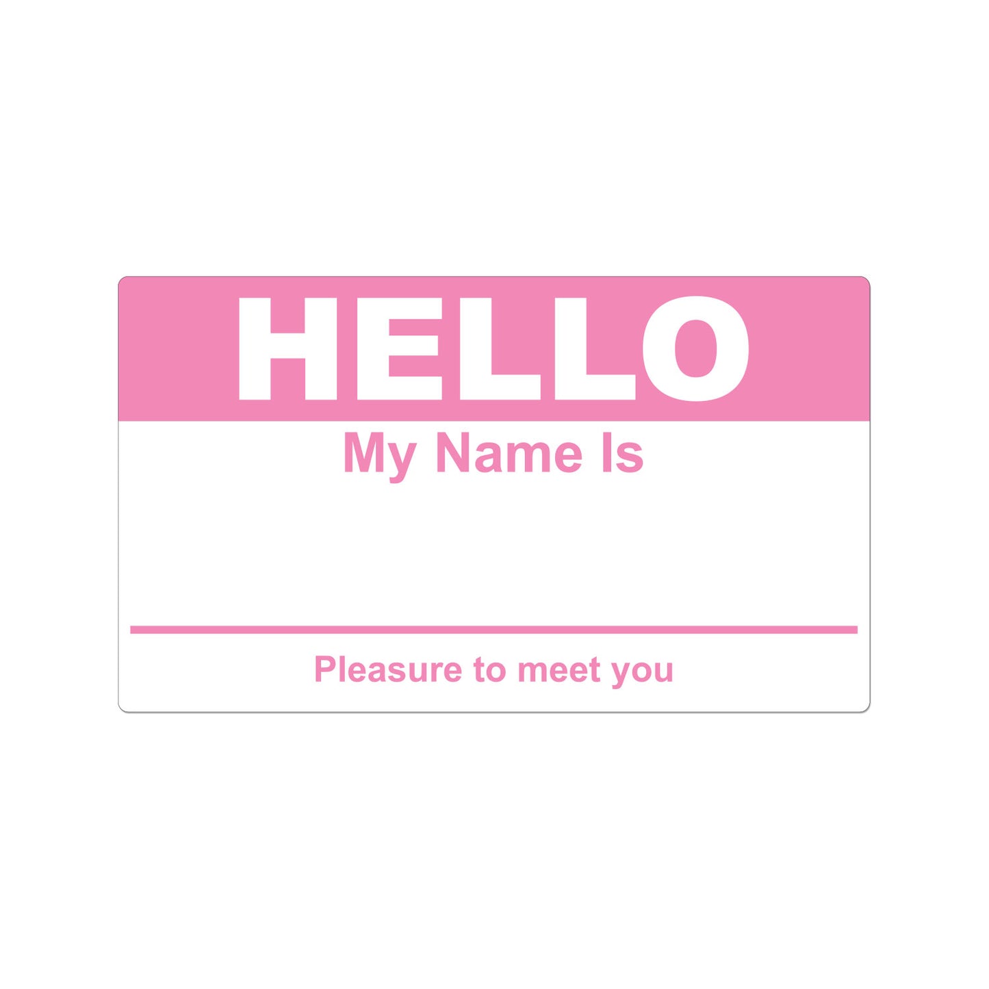 4 x 2.31in Stickers: Hello My Name Is ID Tags (Pink)