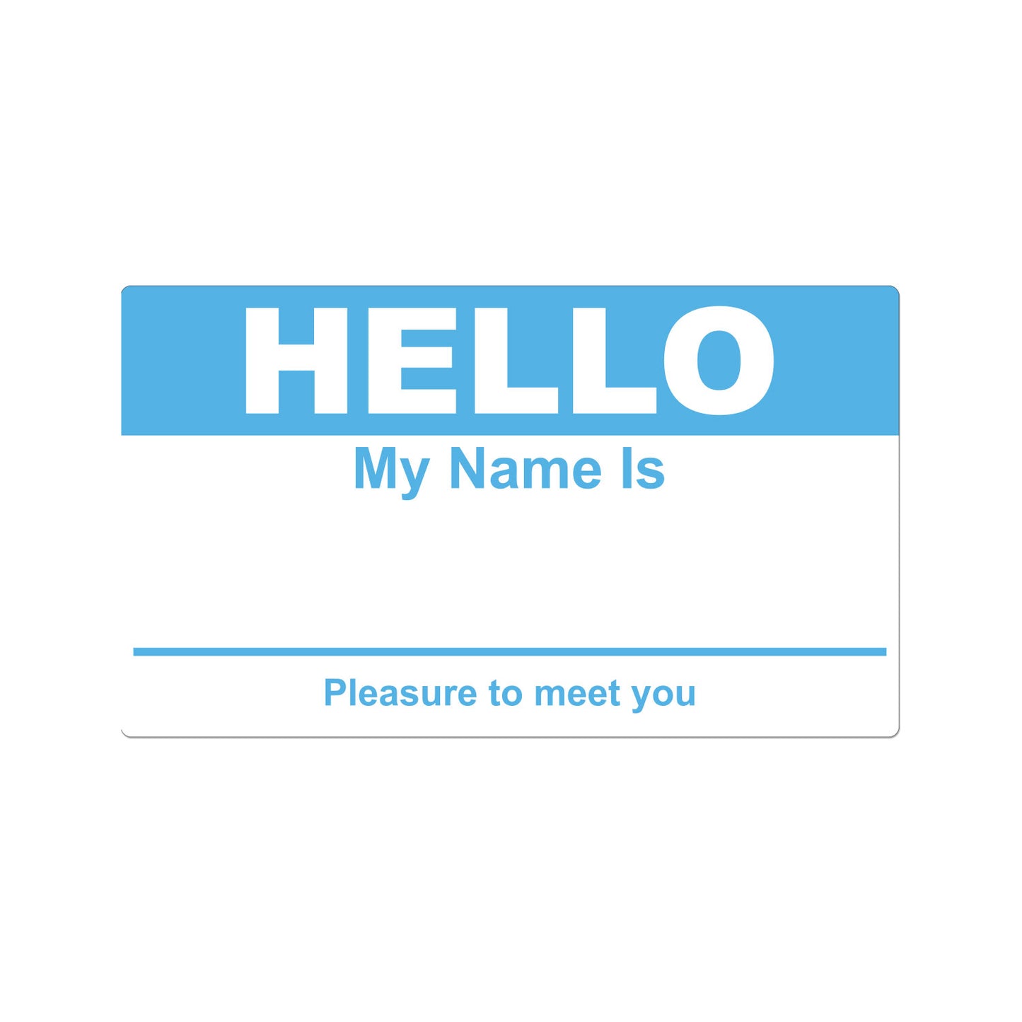 4 x 2.31in Stickers: Hello My Name Is ID Tags (Blue)